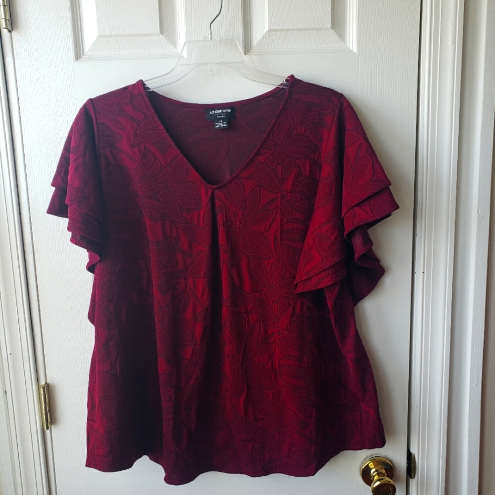 Liz Claiborne Deep Red/Burgundy Blouse